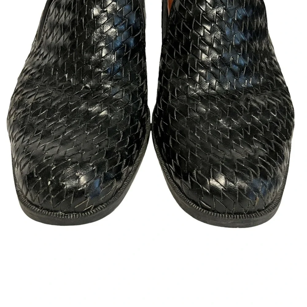 Naturalizer Fit4U Woven Braided Leather Loafer Slip On Shoes Womens Sz 8 Black